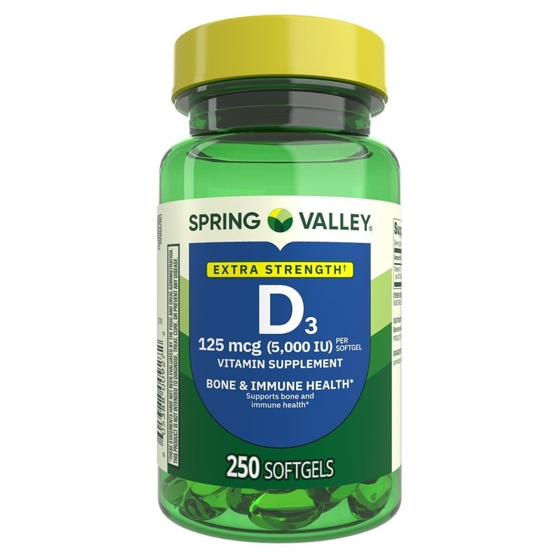 Spring Valley Vitamin D3 Supplement Softgels – 5000iu (250 Count)