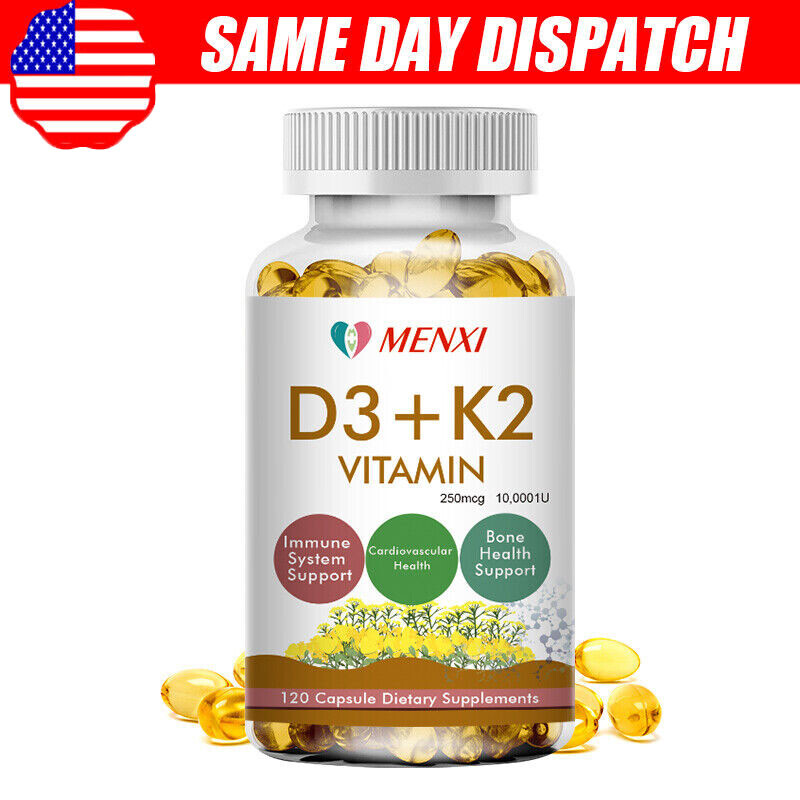 Vitamin K2 (MK7) w/ D3 Bone & Heart Health Non GMO & Gluten Free Easy to Swallow