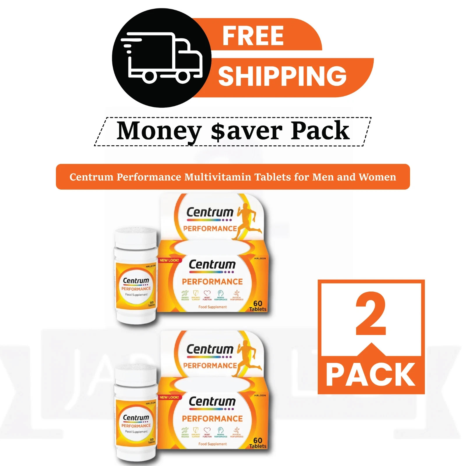 Centrum Performance Multivitamins 60 Tablets – 2 Pack Energy & Health