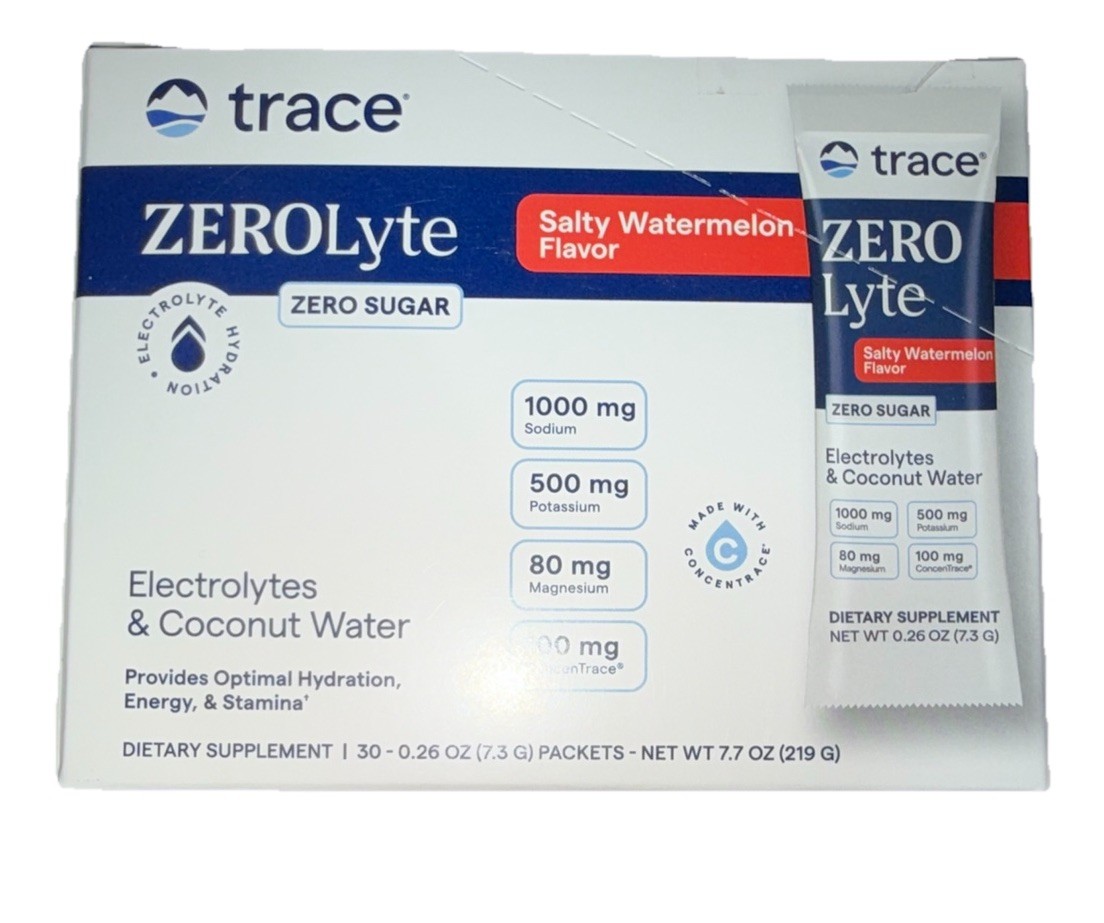 Trace Minerals ZeroLyte Electrolytes And Coconut Water Zero Sugar 30 Packets
