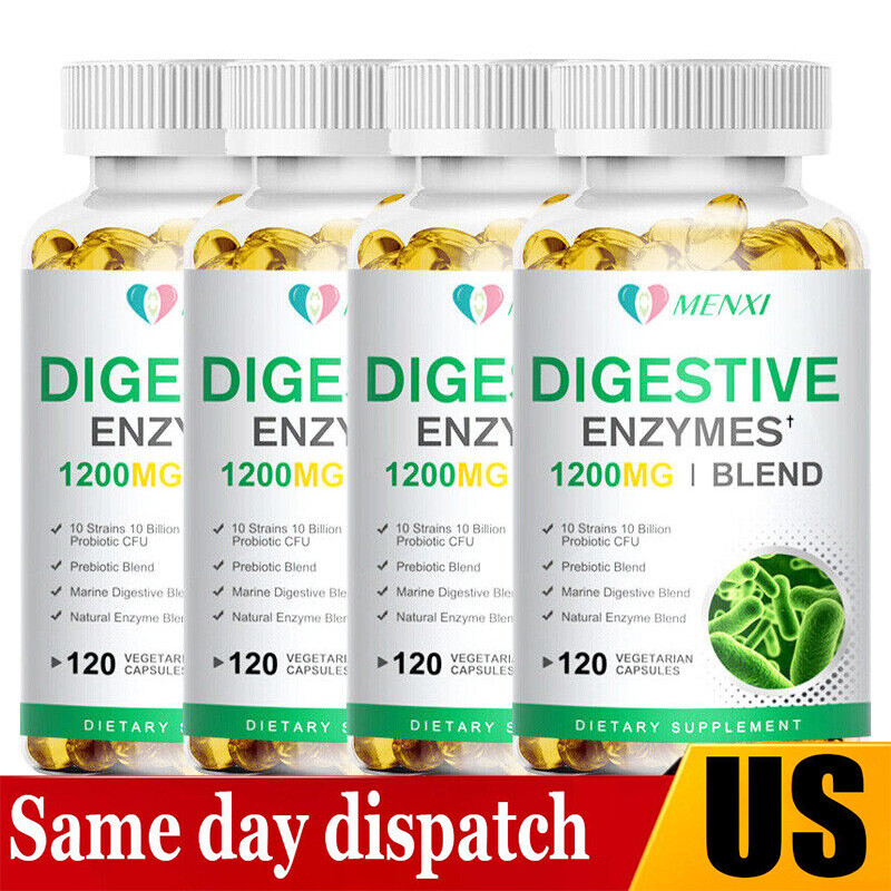 Digestive Enzymes Multi Enzymes Complex 1200MG with Probiotics CFU 120 Capsules