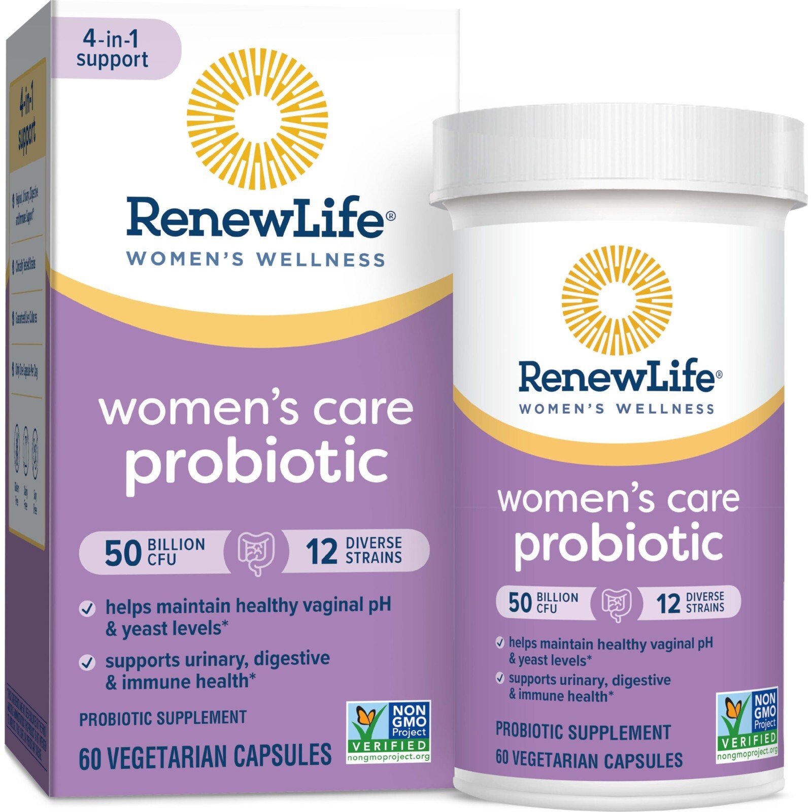 Renew Life Women’s Probiotic Capsules Supports Vaginal Urinary Digestive 60 Caps