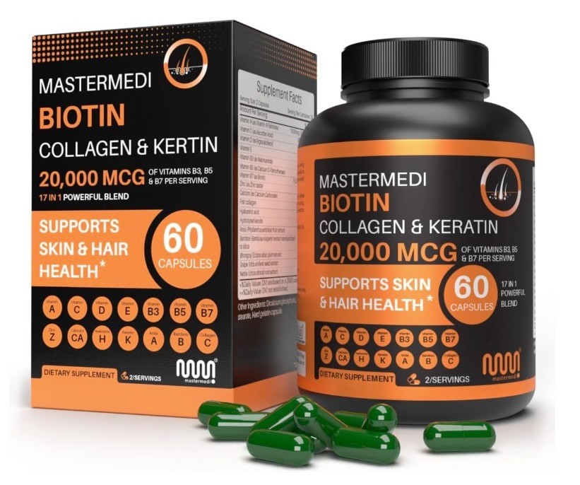 Mastermedi Biotin Collagen & Keratin Capsules- 17 in 1 Blend – exp 01/2027