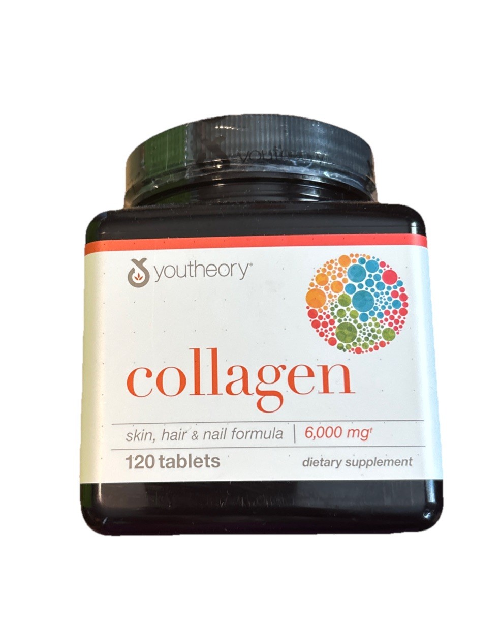 youtheory Collagen, 6,000 mg, 120 tablets Skin Hair Nail Formula Exp 03/2028