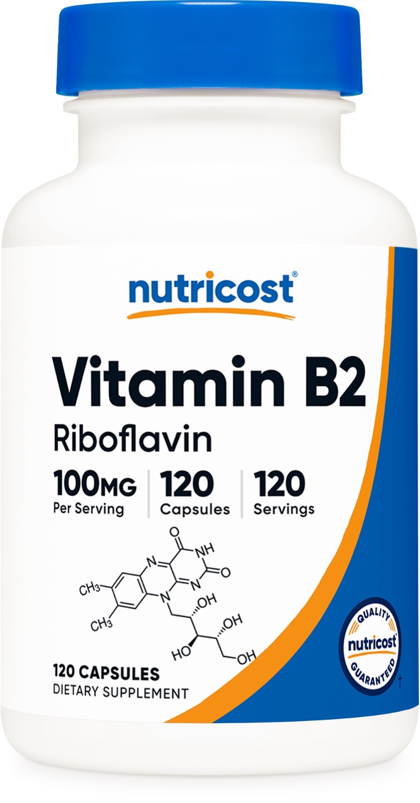 Nutricost Vitamin B2 (Riboflavin) 100mg, 120 Capsules – Gluten Free and Non-GMO
