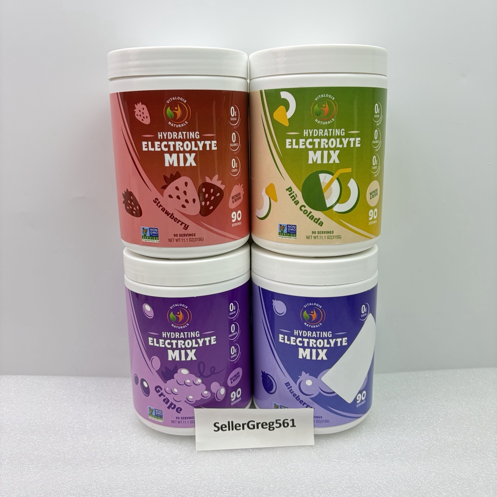 Vitalogix Electrolyte Powder Magnesium, Potassium, Calcium, Variety Pack Of 4