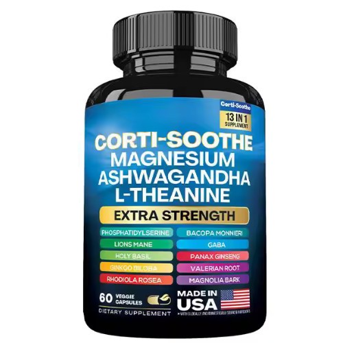 CORTI-SOOTHE Cortisol Magnesium Ashwagandha L-theanine – Relieve Stress+