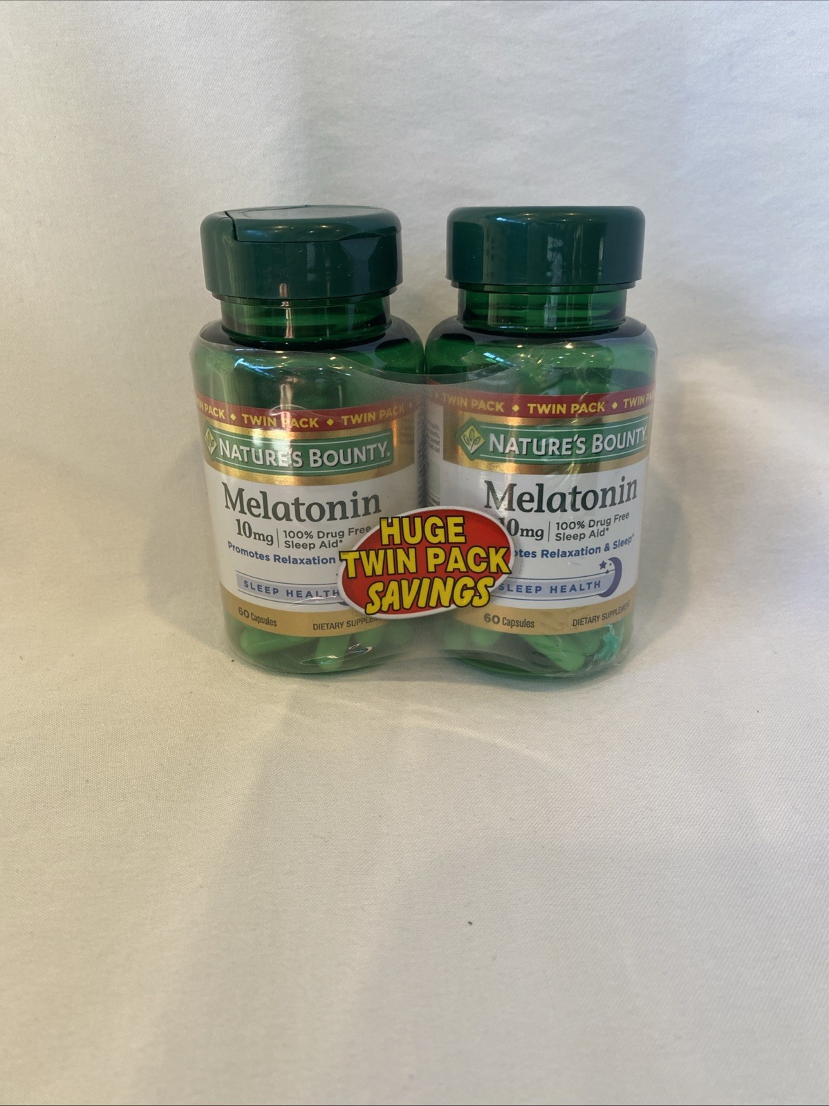 Nature’s Bounty 2Pack Melatonin 10 Mg Factory Sealed Free Shipping 120c