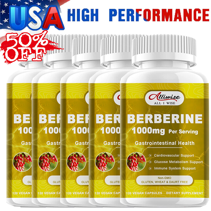 1/3/5 Bottles Berberine Supplement Pills High Absorption Heart Health Support