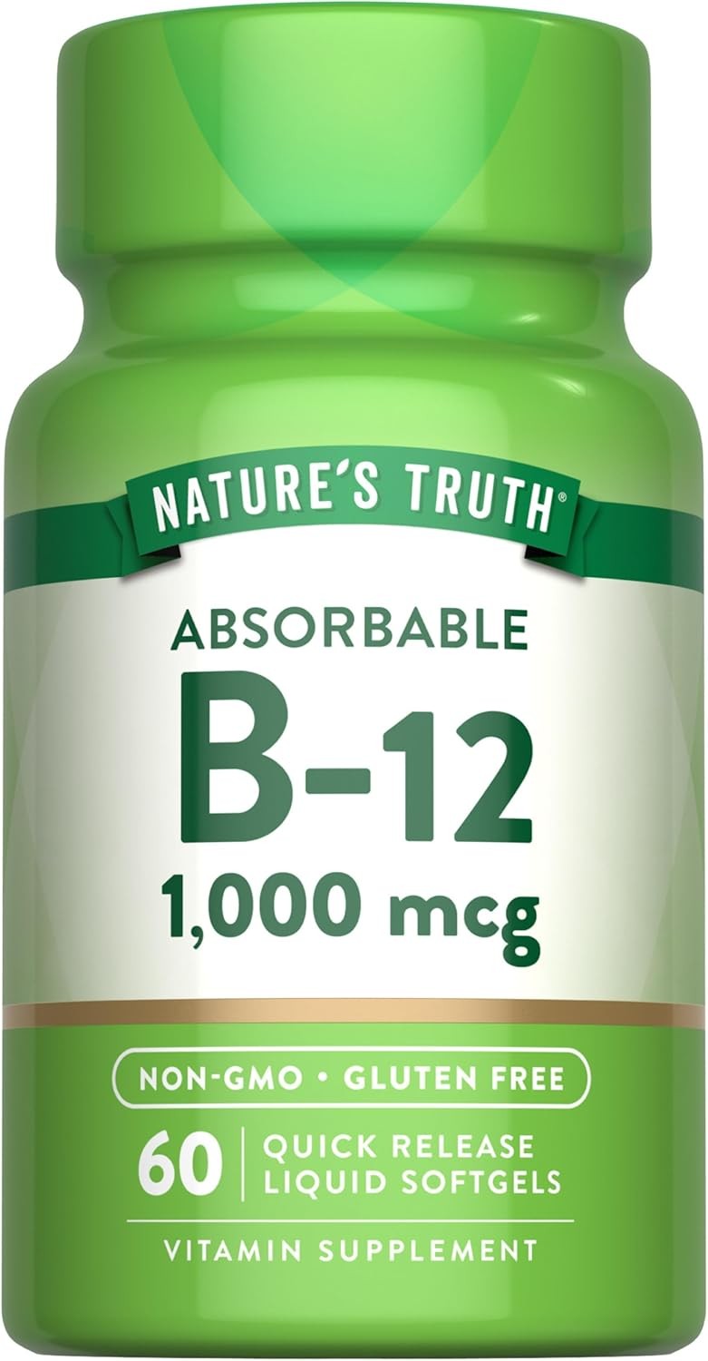 Vitamin B12 1000mcg | 60 Softgels | Non-GMO, Gluten Free | Nature’s Truth