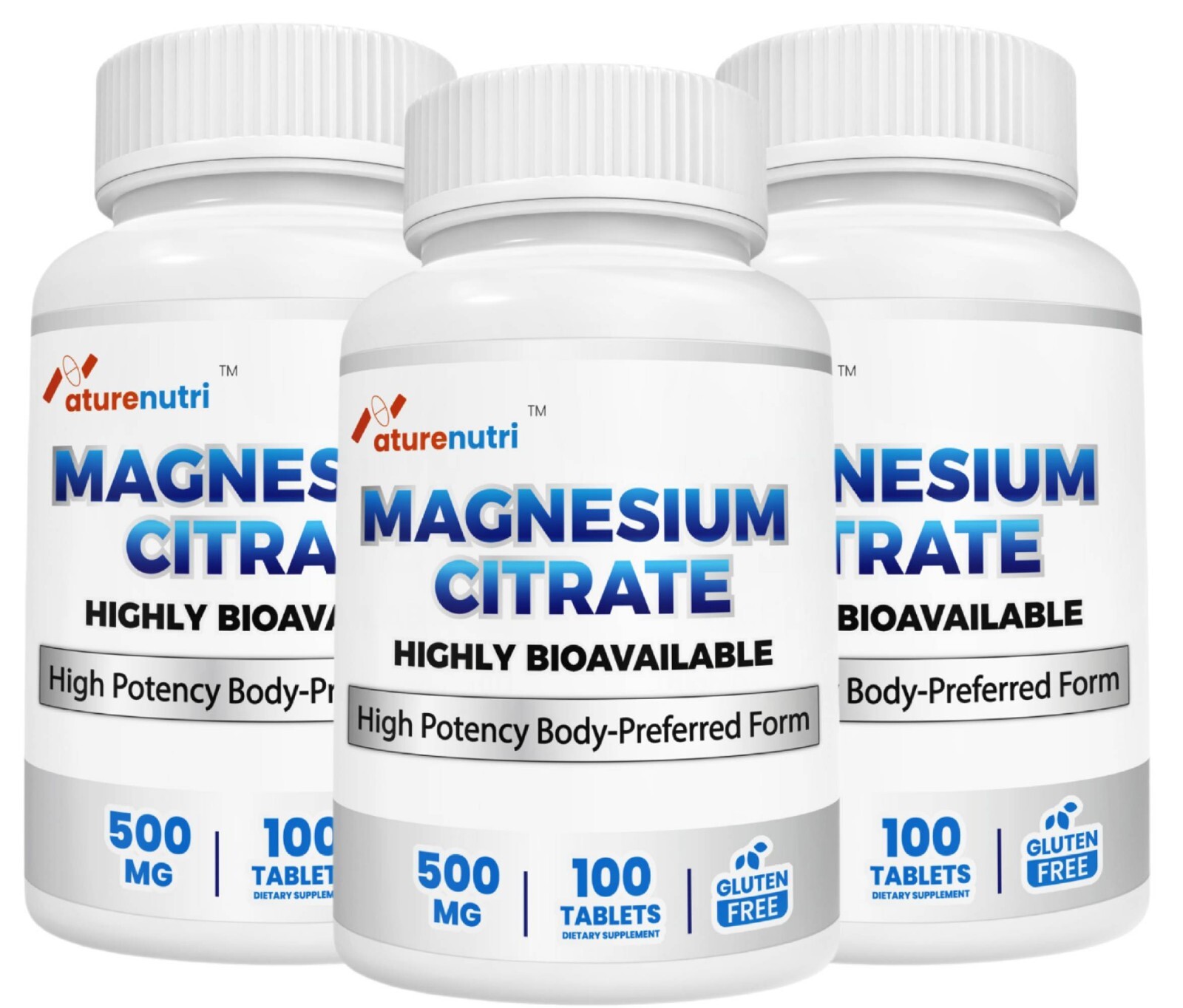 3 Packs Magnesium Citrate 500mg Tablets – Digestive Health + Bone Support