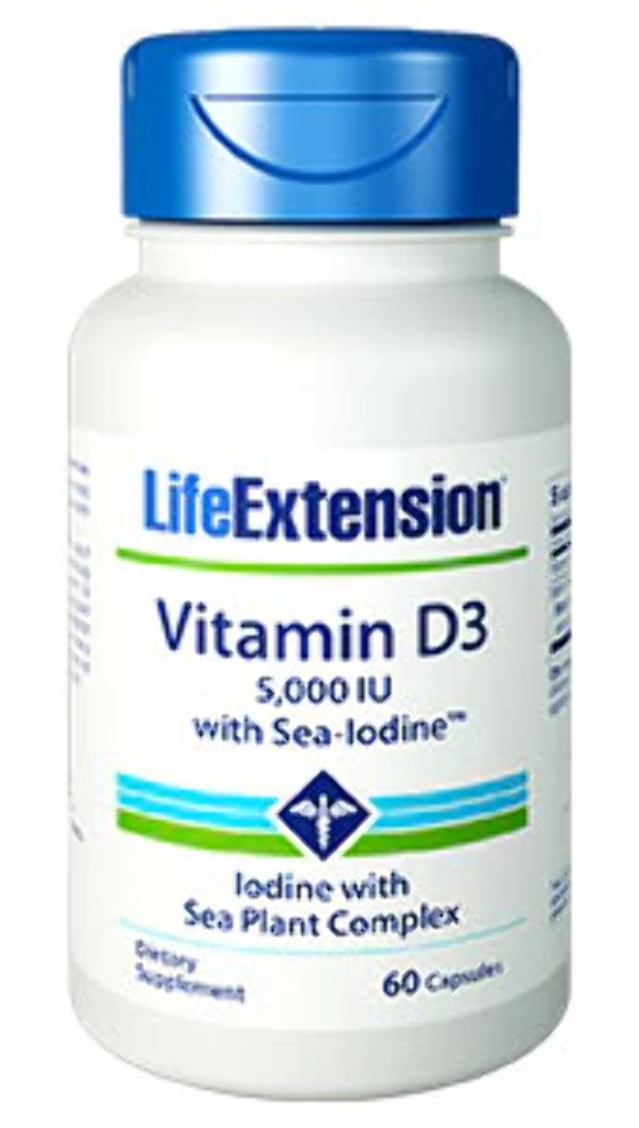 Vitamin D3 5000 IU with Sea-Iodine™ – 60 capsules