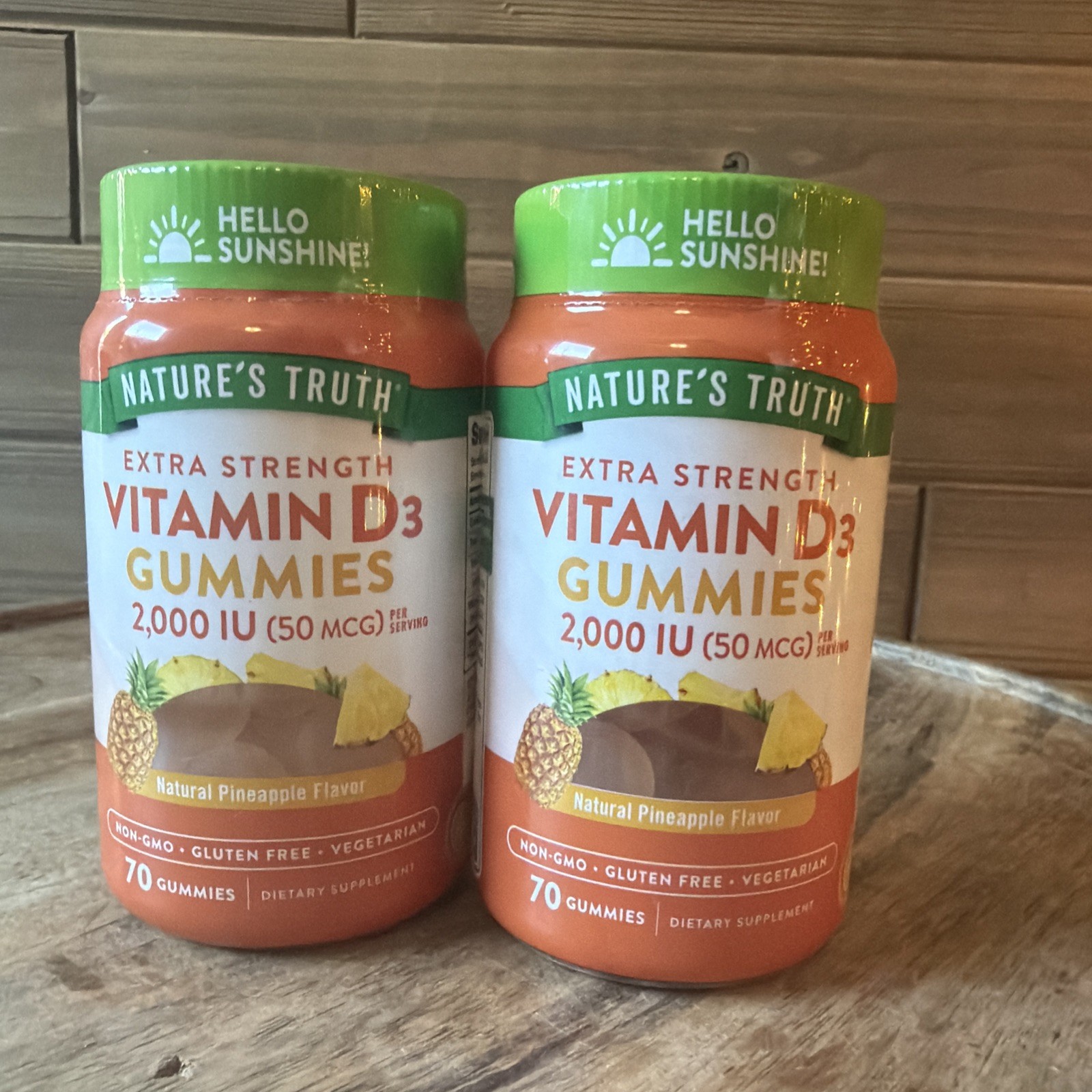 (2) Nature’s Truth Vitamin D Gummies 2,000 IU – 70 Pineapple Gummies – Exp 3/26