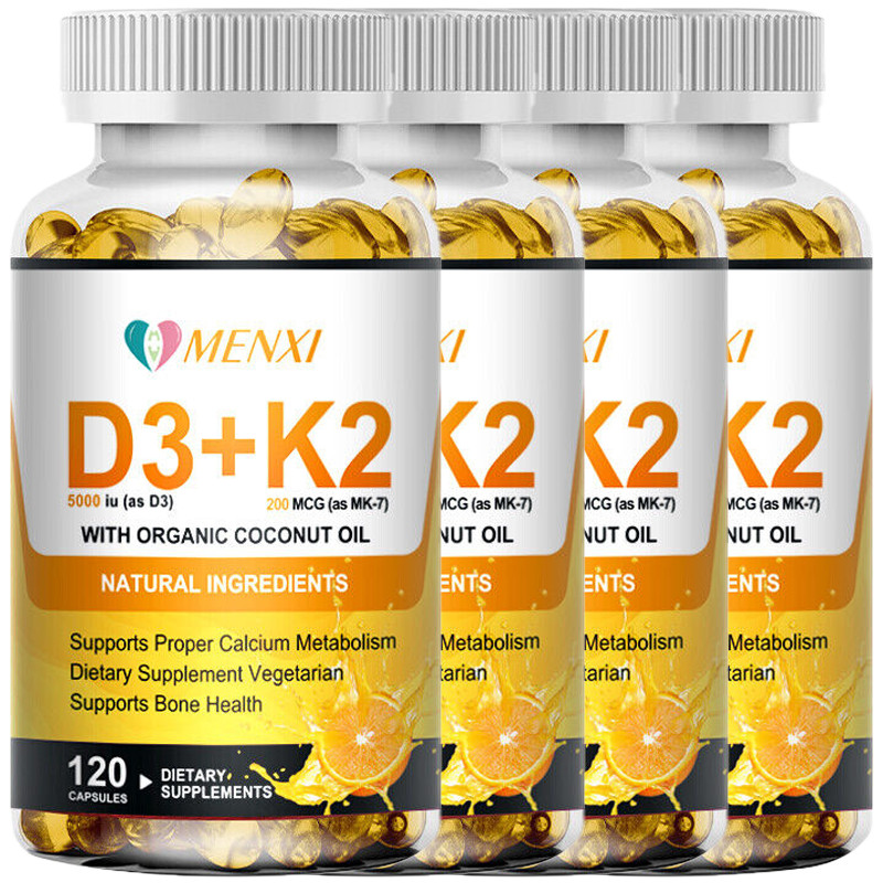 2 in 1 Vitamin D3 K2 Softgels Vitamin D3 5000 IU + K2 MK7 – Bone Immune Support