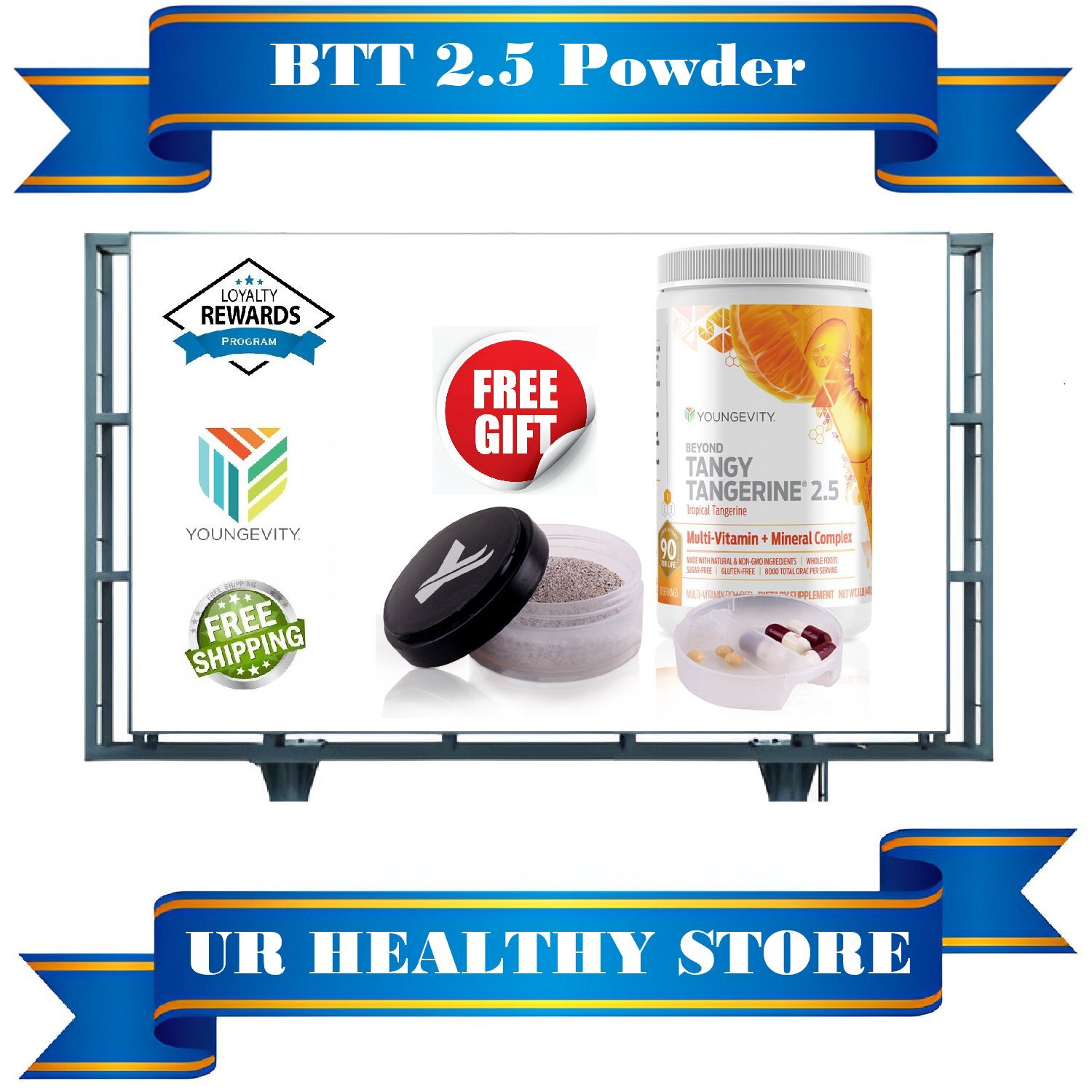 Youngevity Beyond Tangy Tangerine 2.5 Powder – BTT + FREE Powder Container