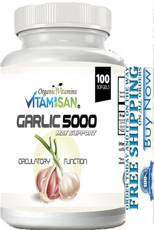 Garlic PILL 100 softgels cholesterol health support Organism  Ajo