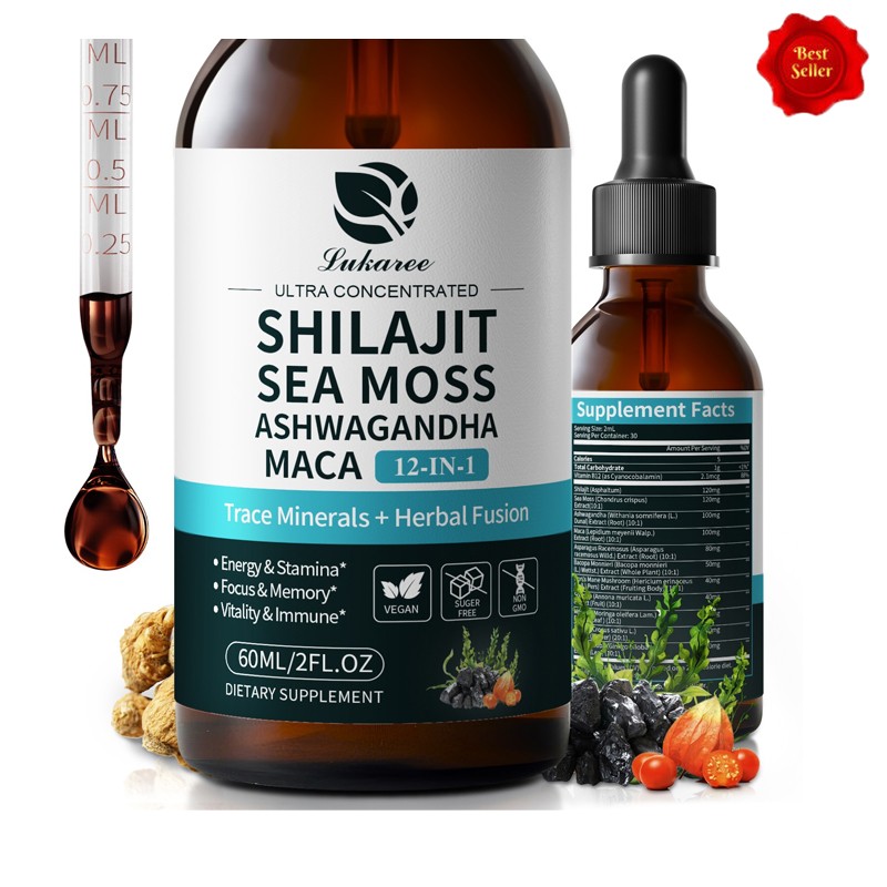 Himalayan Shilajit Extract w/ Sea Moss Ashwagandha Energy & Stamina Support