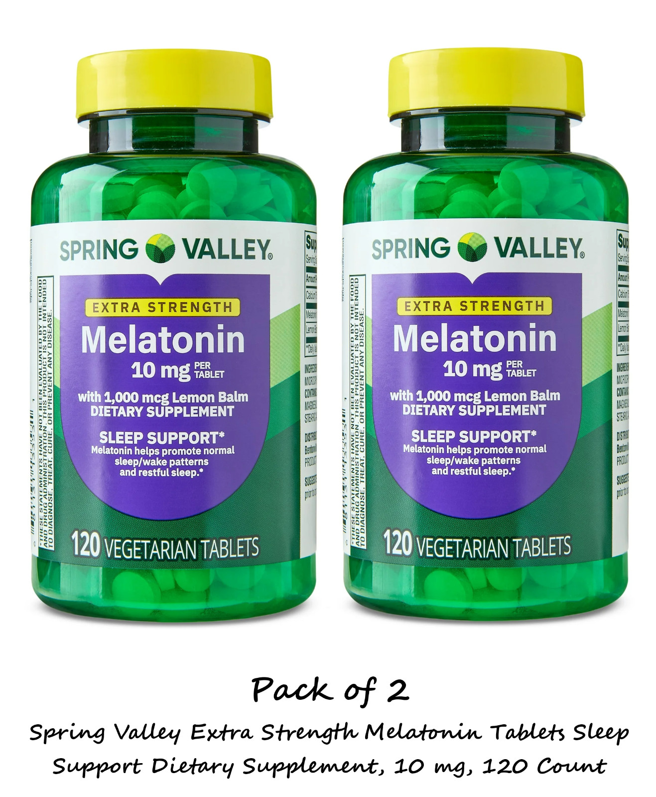 Spring Valley Melatonin 10mg Extra Strength Sleep Support, 2 x 120 Tablets