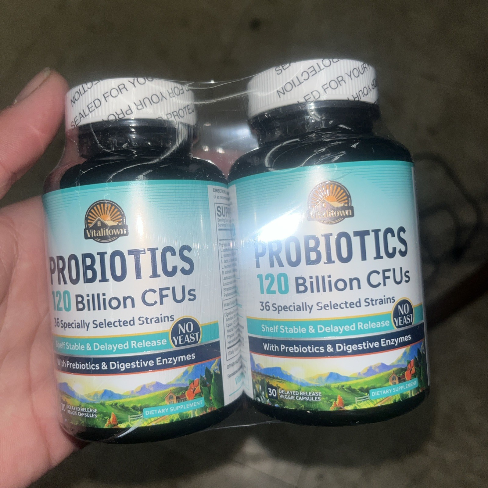 Lot Of 2 VITALITOWN Probiotics 120 Billion CFUs | 36 Strains