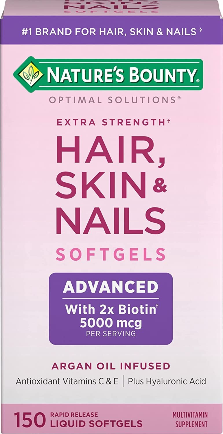 Hair, Skin & Nails Rapid Release 150 Softgels, with 2 x Biotin Argan & Collagen