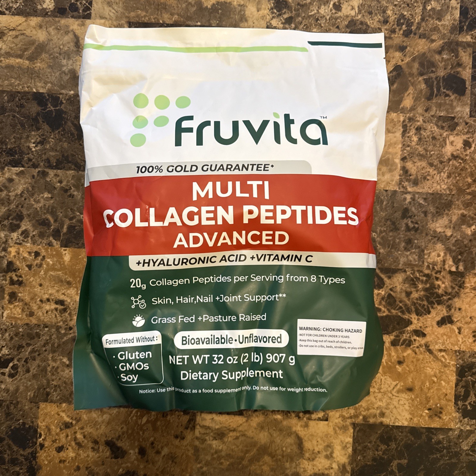 Fruvita MULTI COLLAGEN PEPTIDES ADVANCED Dietary Supplement 32oz Exp 08/29/2027