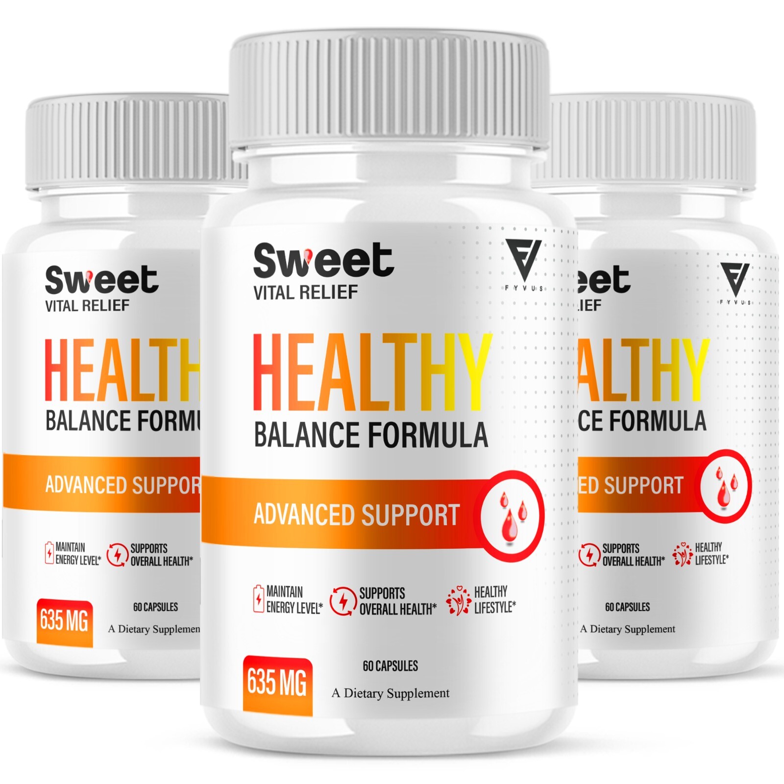(3 Pack) Sweet Vital Relief Capsules, SweetVital Glycogen Support (180 Capsules)
