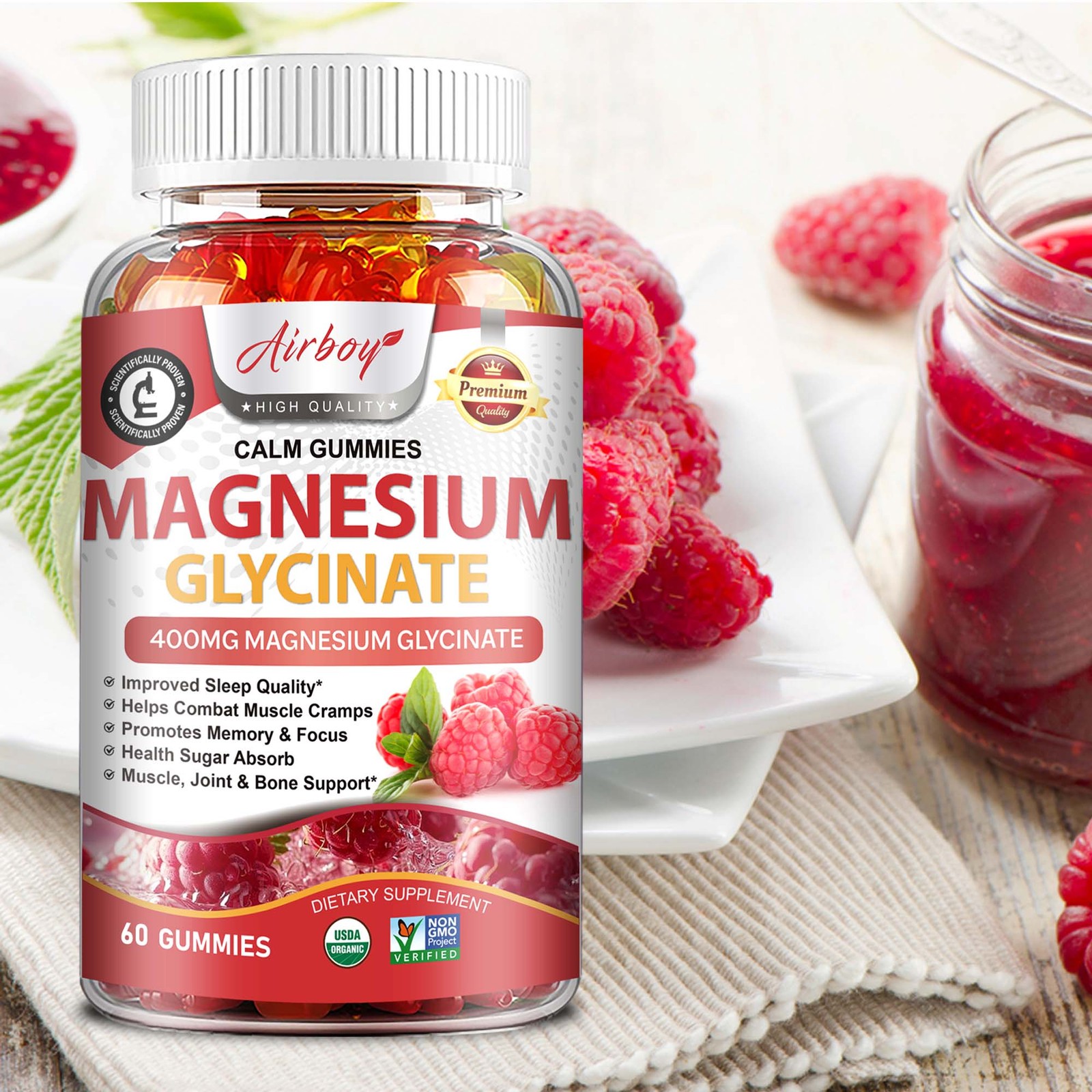 Magnesium Glycinate – CoQ10, Vitamin D, Brain, Bone, Muscle and Joint Support