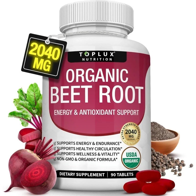 2040mg Organic Beet Root Tablets –Natural Nitric Oxide Beets Supplement,90 Count