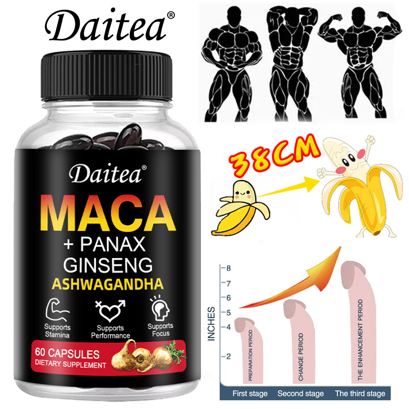 Maca+ Panax Ginseng Ashwagandha Enhance Vitality Balance Emotions 60-120 Capsule