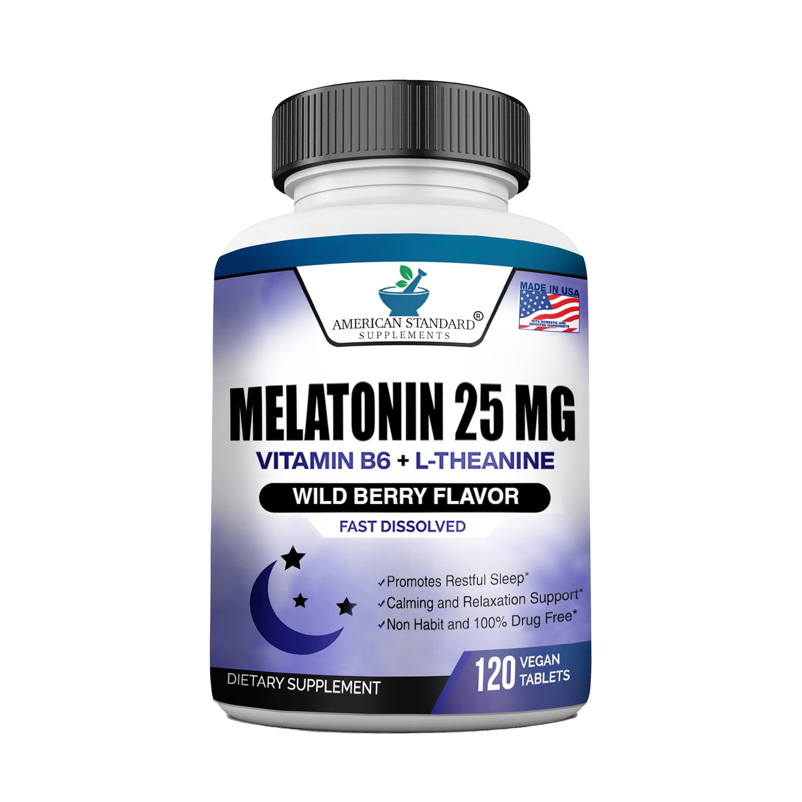 Melatonin 25mg Per One Tablet, 120 Chewable Tablet with 120 Count (Pack of 1)