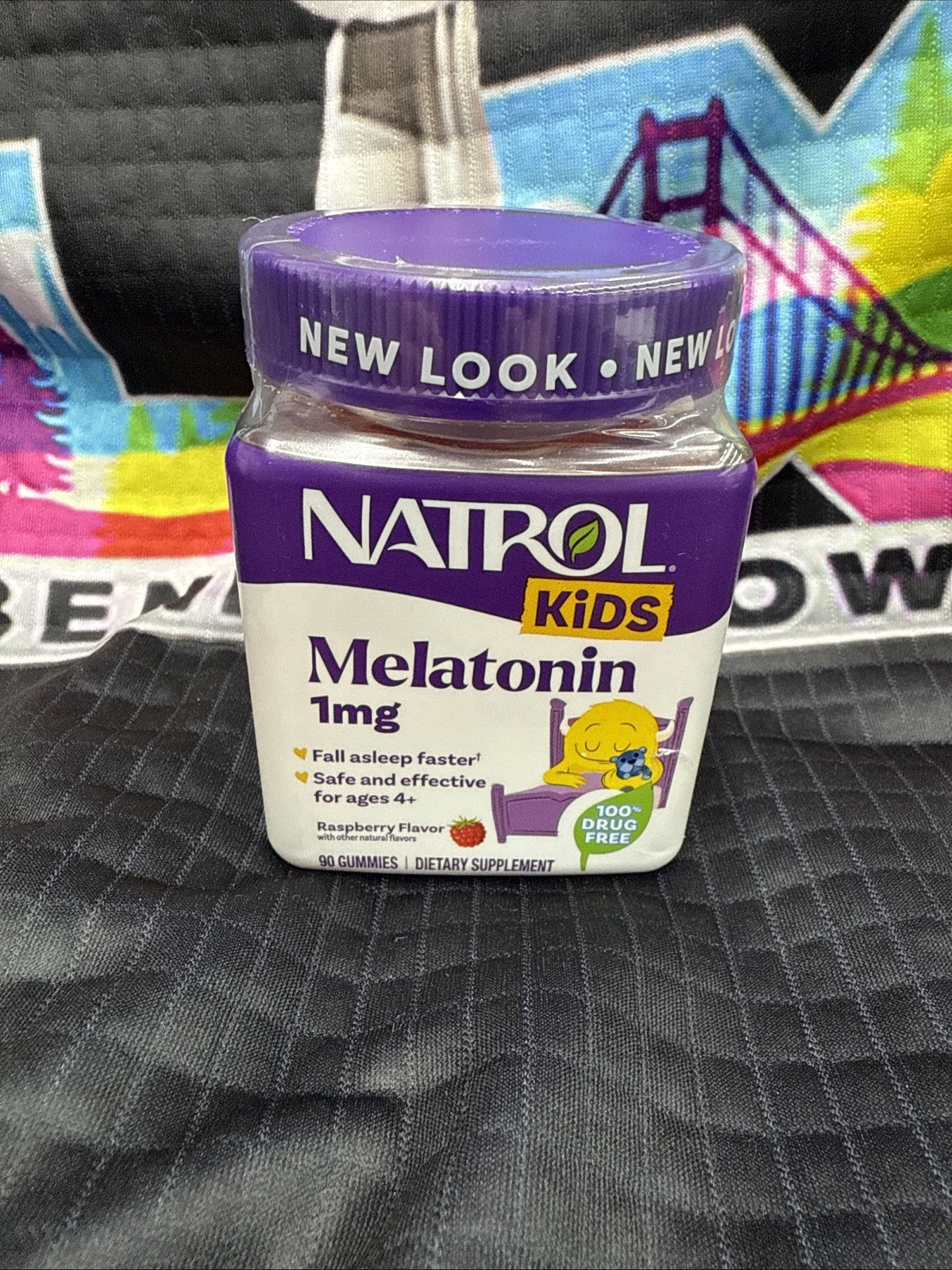 Natrol Kids Melatonin Gummies, Berry, Recommend Ages 4+,GF, 1 mg/ 90 Gummies