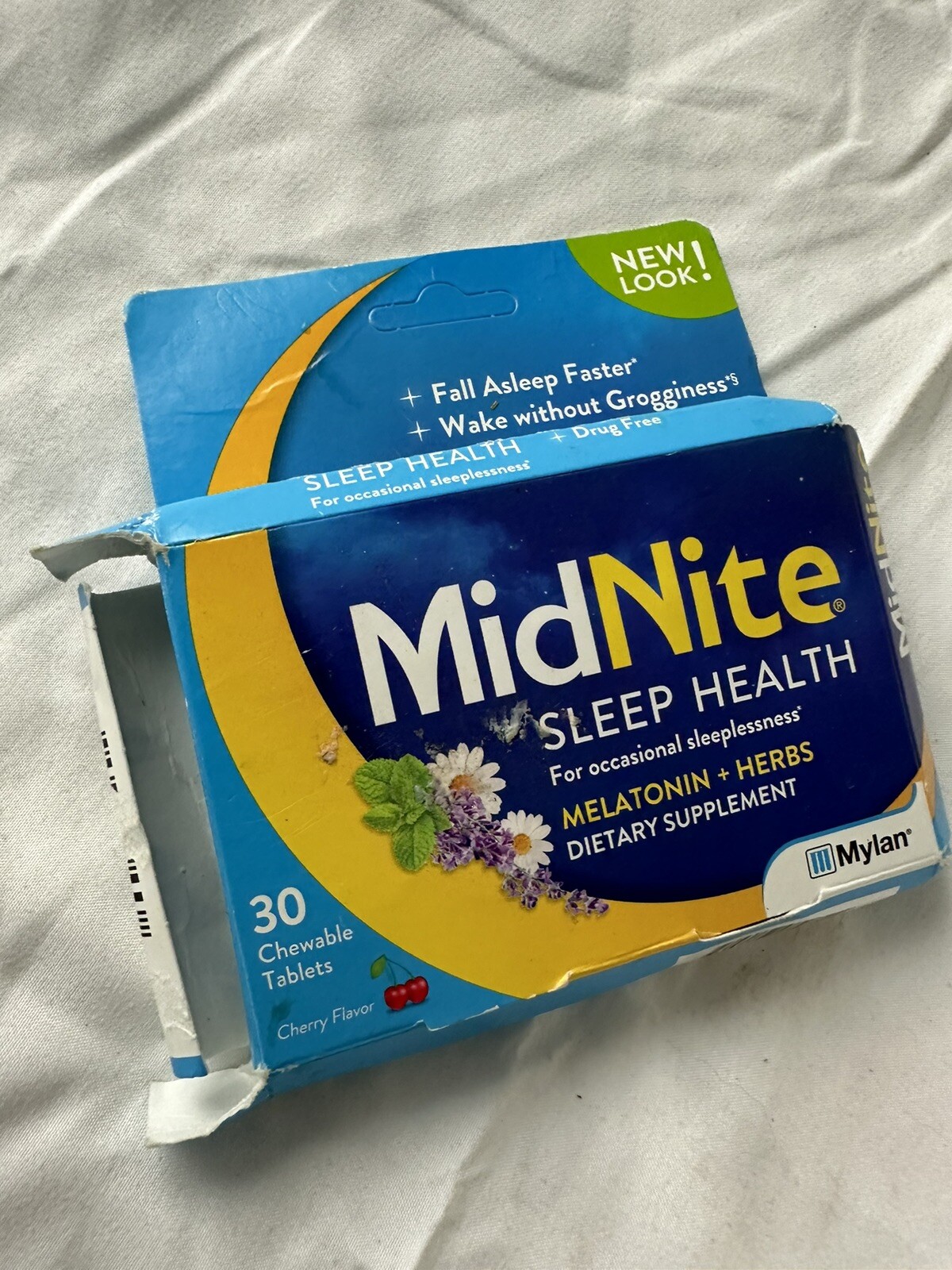 Drug-Free Sleep Aid Supplement, 1.5mg Melatonin + Herbs, 20 Chewable Tablets