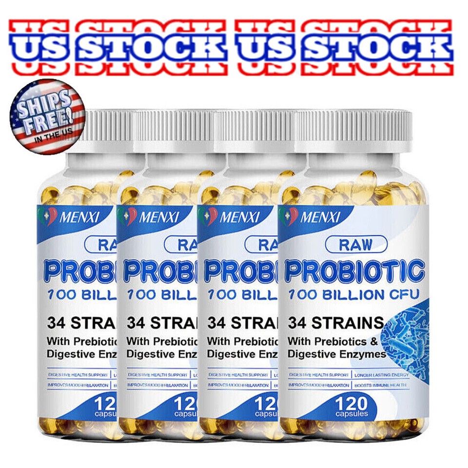 480PCS Probiotics 120 Billion CFU Supplement Bloating Relief Digestive Enzymes