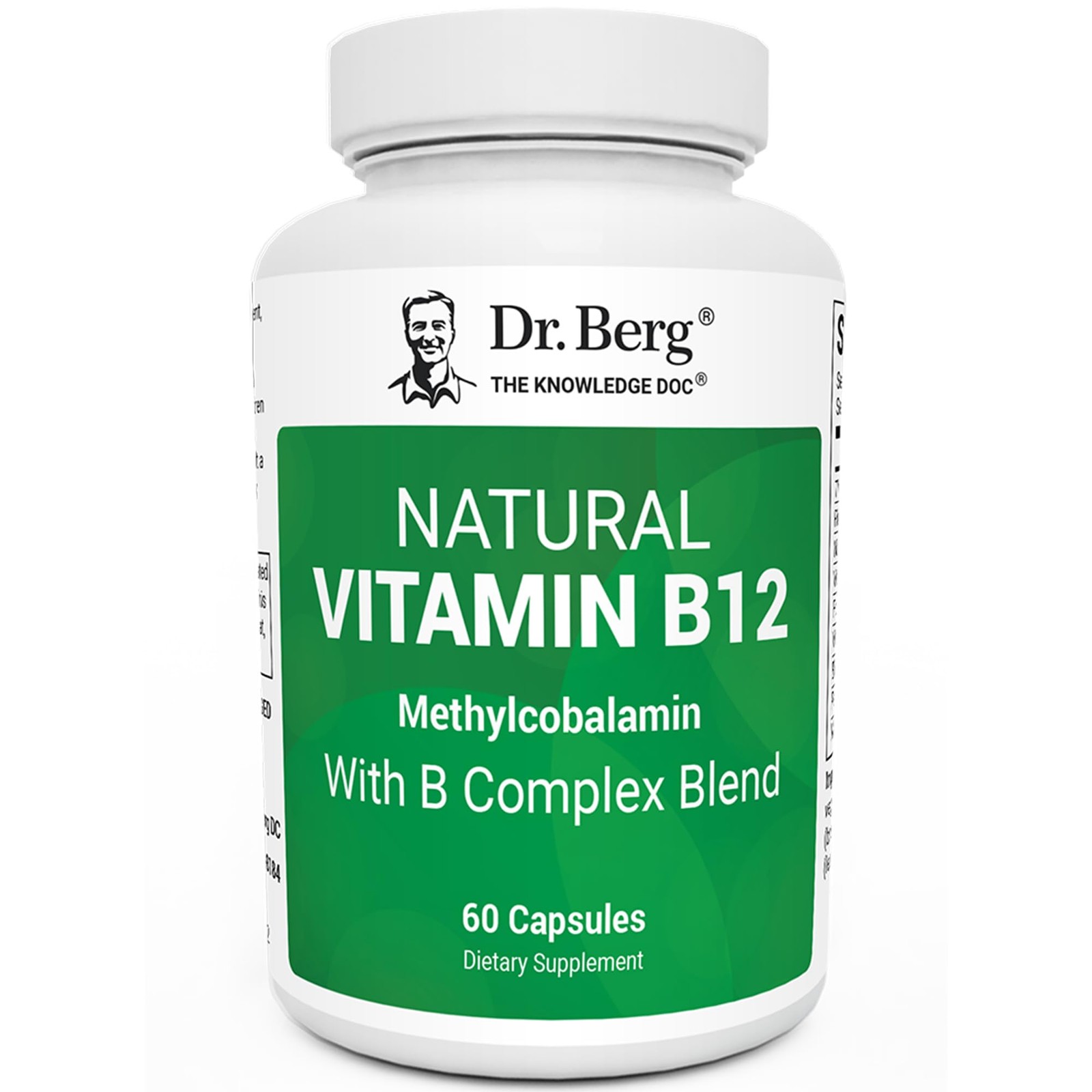 Dr. Berg Natural Vitamin B12 1000 mcg with B Complex 60 Count (Pack of 1)