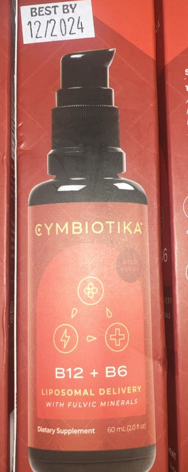 VITAMIN B12+B6 LIPOSOMAL Wild Berry 60ml 2.0 fl oz   ( EXP. 12/2024)