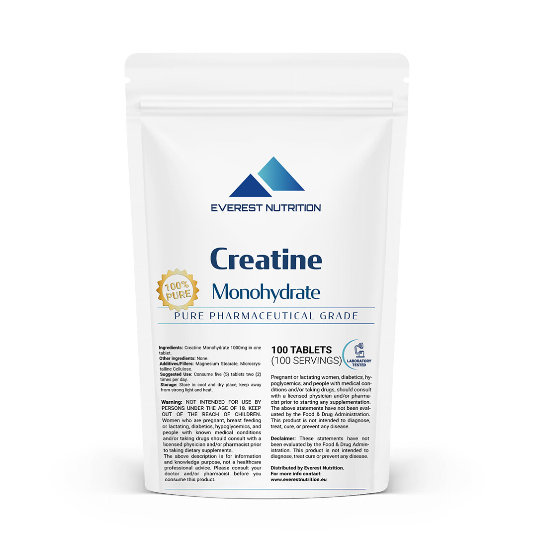 CREATINE MONOHYDRATE 1000 mg TABLETS MUSCLE MASS REGENERATION STRENGTH ENDURANCE