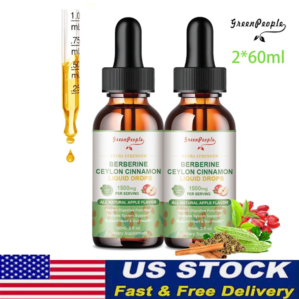 Berberine Drops 1500mg High Abosorption For Blood Sugar Immune 2 Months Supply