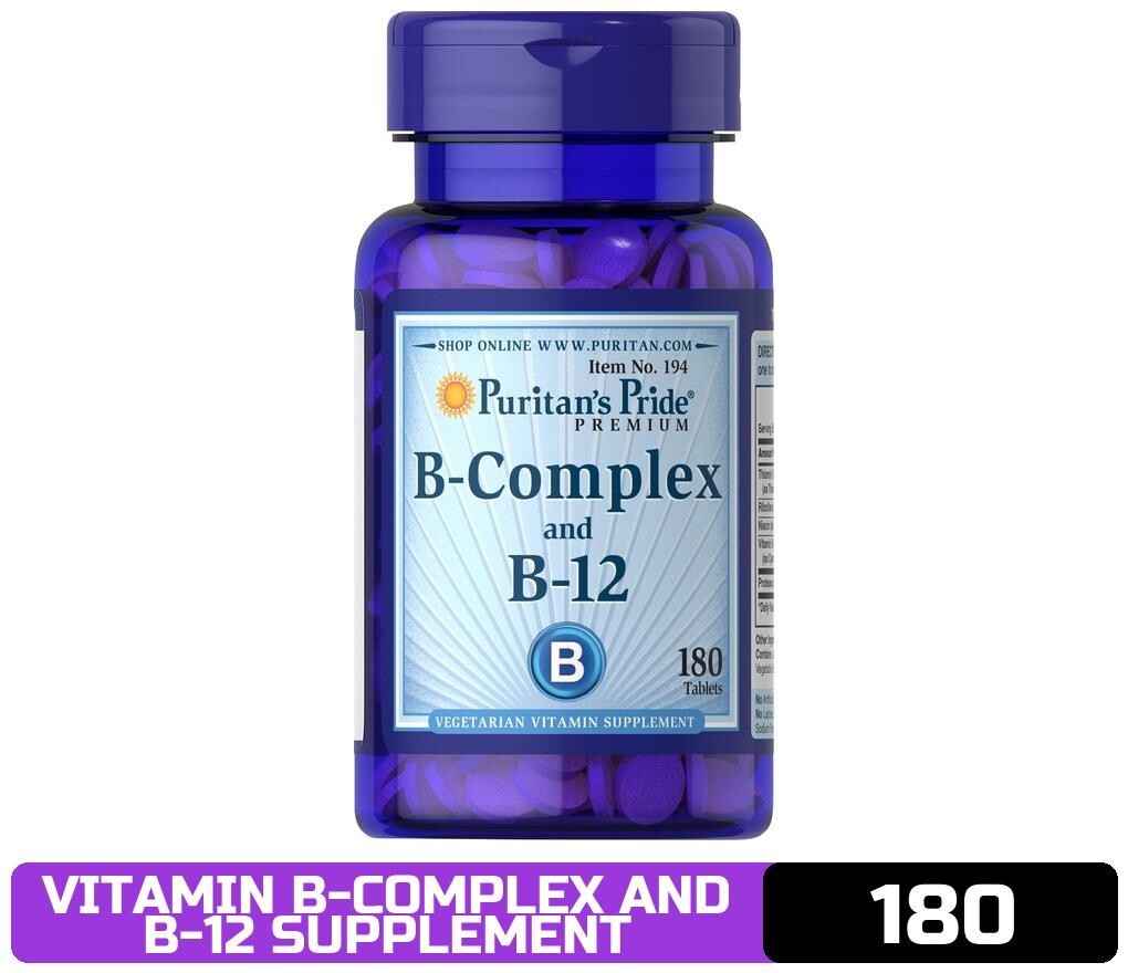 Puritan’s Pride Vitamin B-Complex and Vitamin B-12, 180 Count