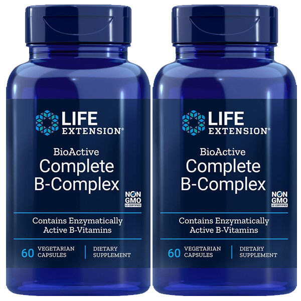 BioActive Complete B-Complex 2X60 caps Life Extension – Inositol/P-5-P/methyl