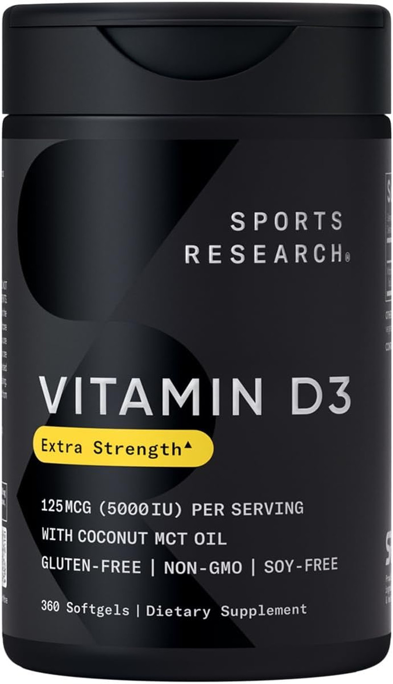 Sports Research® Vitamin D3 W/Coconut MCT Oil – High Potency Vitamin D3 5000Iu (