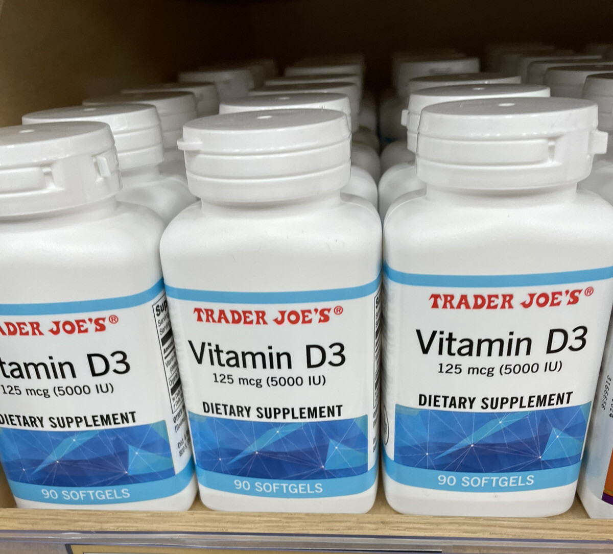 Trader Joe’s Vitamin D3 Dietary Supplement 5000 IU 90 Softgels