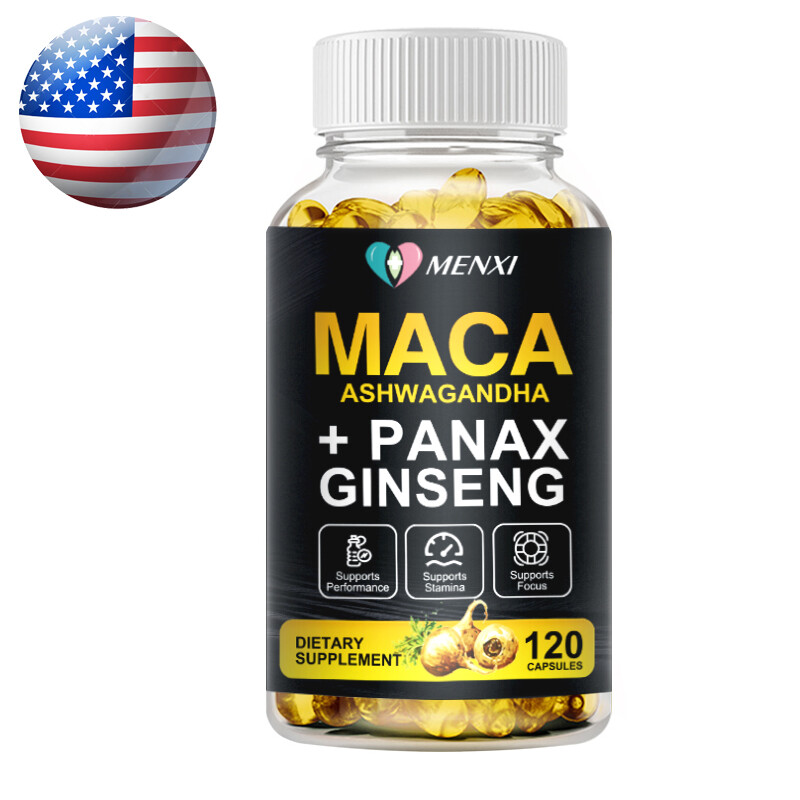 Maca Root with Ginseng Ashwagandha 12,000mg – 120 Vegan Capsules For Men & Women