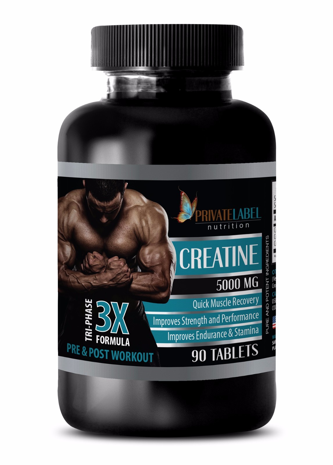 Creatine Powder 3X 5000mg Monohydrate Bodybuilding Supplements 1 Bottle 90 Pills