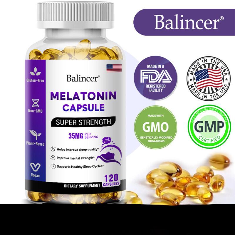 Sleep Capsules, 35 mg, Natural Sleep Aid, Improves Sleep Quality, Sleep Cycles