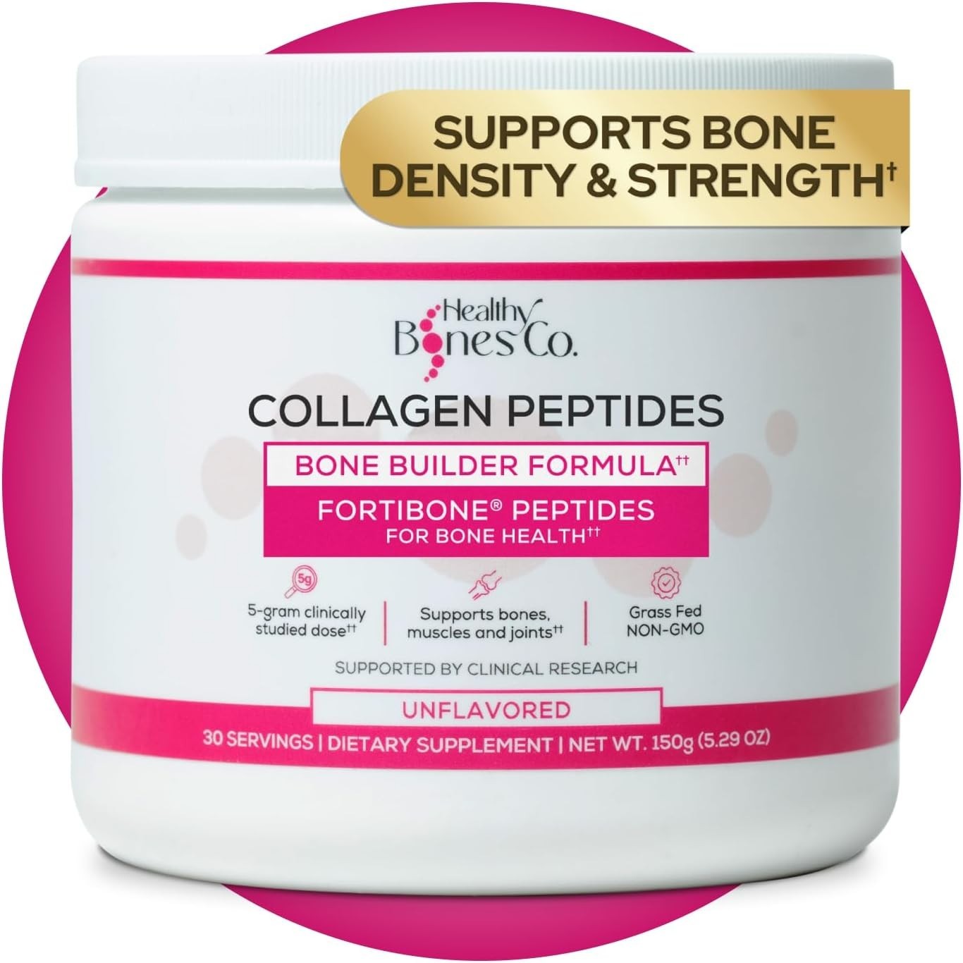 FORTIBONE Collagen Peptides Essential Bone Builder Hydrolyzed Collagen Powder…