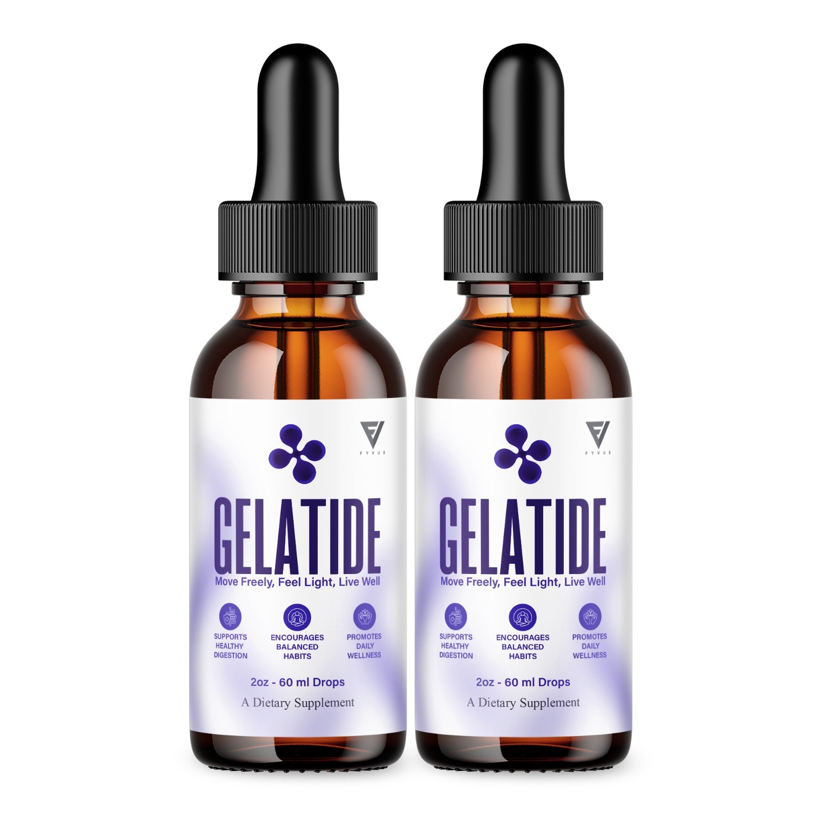 (2 Pack) Gelatide Weight Management Drops, Gelatide Daily Health Support (4oz)