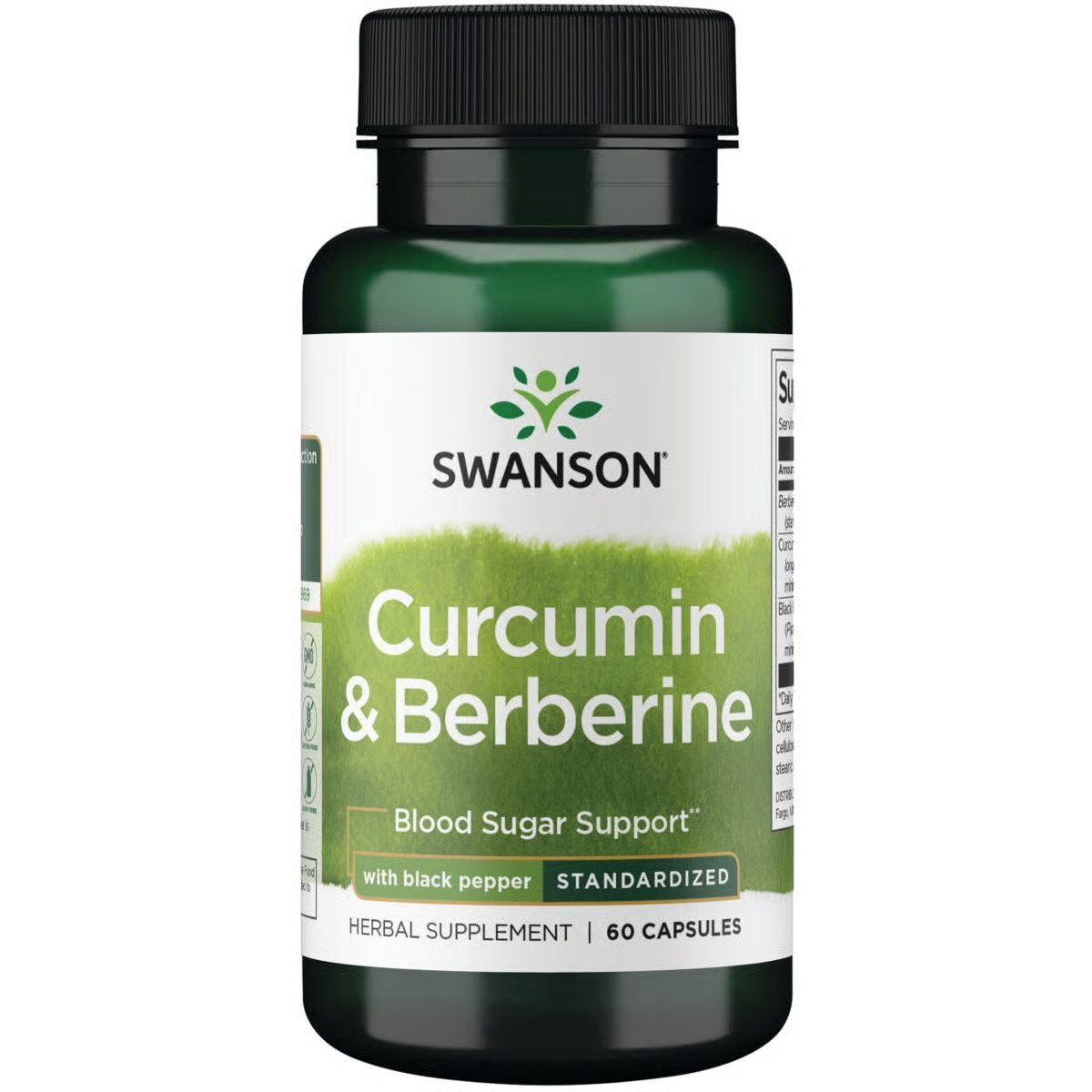 Swanson Curcumin and Berberine Supplement Made with Black Pepper (60 Capsules)