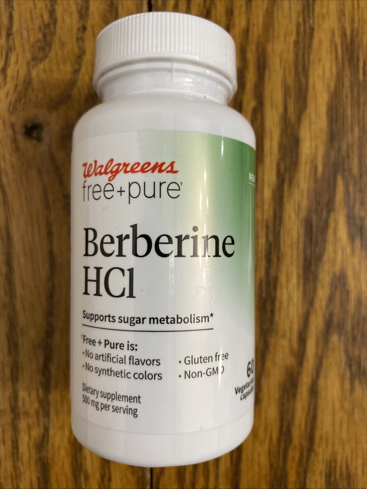 Walgreens Berberine HCl 500mg, 60 Capsules – Gluten Free, Vegetarian & Non-GMO