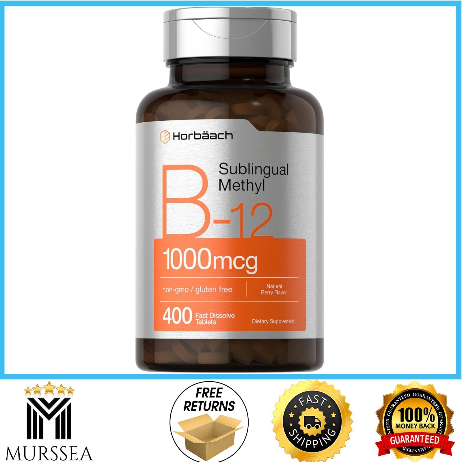 Vitamin B12 Sublingual 1000Mcg 400 Fast Dissolve Tablet Methylcobalamin Horbaach