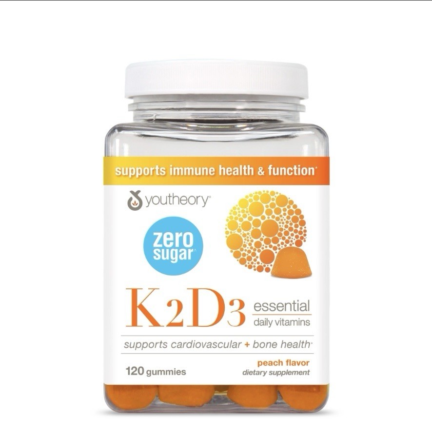 Youtheory K2D3 Zero Sugar Gummies – 120 Gummies